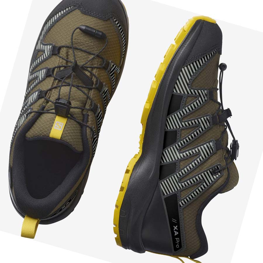 Salomon XA PRO V8 CLIMASALOMON™ WATERPROOF Túracipő Gyerek Olivazöld | HU 3587BEX